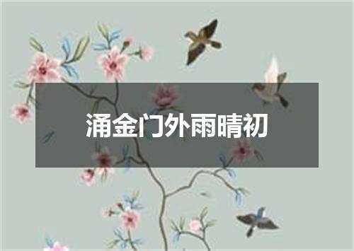 涌金门外雨晴初