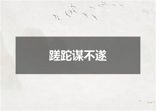 蹉跎谋不遂