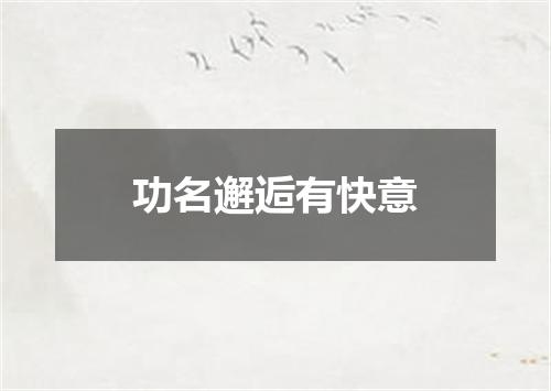 功名邂逅有快意