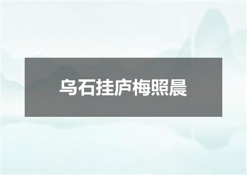 乌石挂庐梅照晨