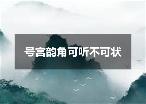 号宫韵角可听不可状