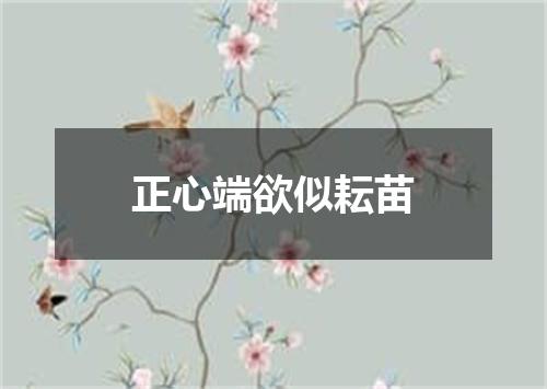 正心端欲似耘苗