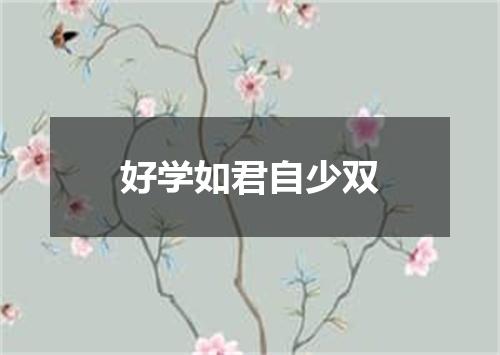好学如君自少双