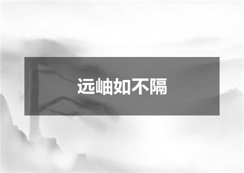 远岫如不隔