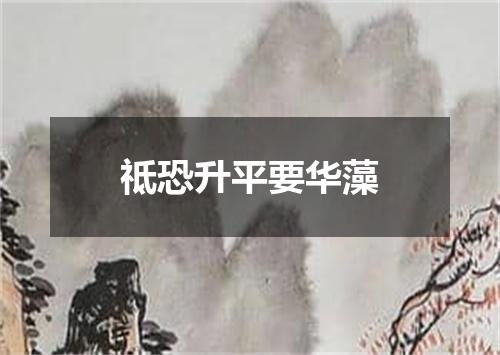 祗恐升平要华藻