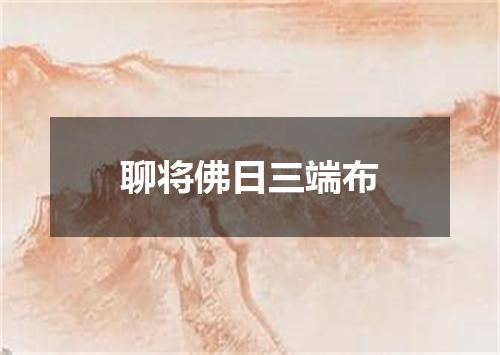 聊将佛日三端布