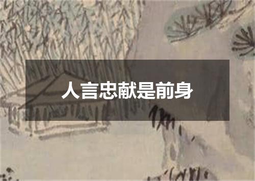 人言忠献是前身