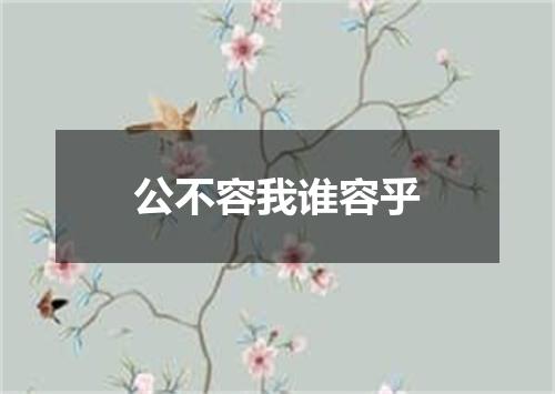 公不容我谁容乎