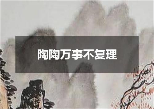 陶陶万事不复理
