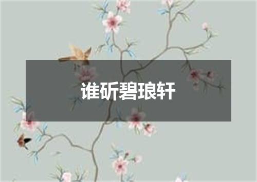 谁斫碧琅轩