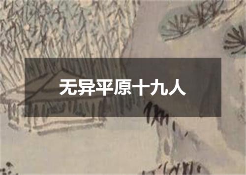 无异平原十九人