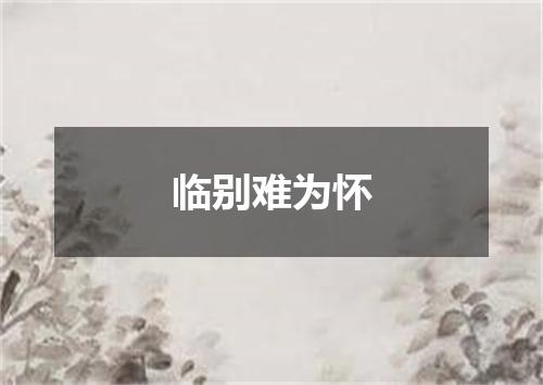临别难为怀