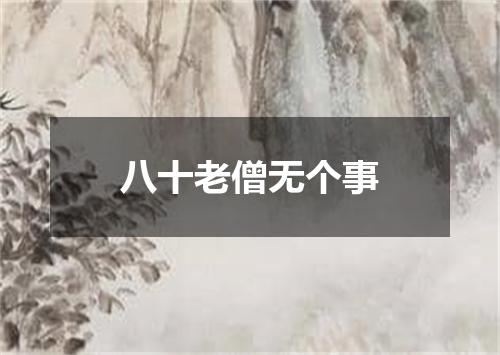 八十老僧无个事