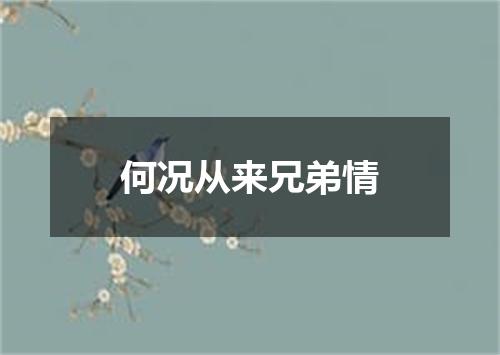 何况从来兄弟情