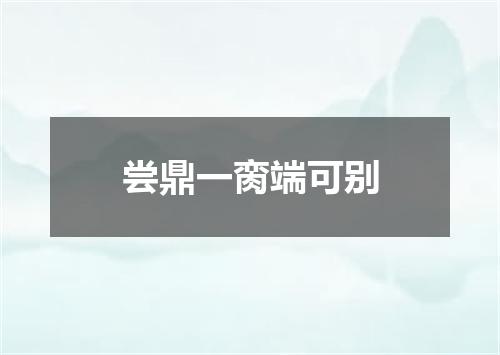 尝鼎一脔端可别