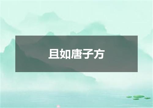 且如唐子方