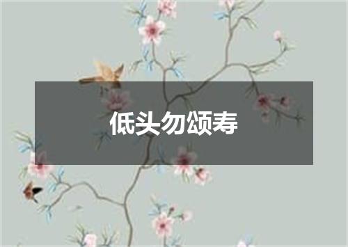 低头勿颂寿