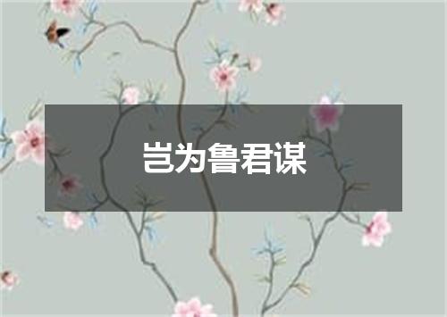 岂为鲁君谋