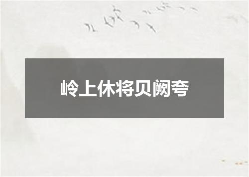 岭上休将贝阙夸