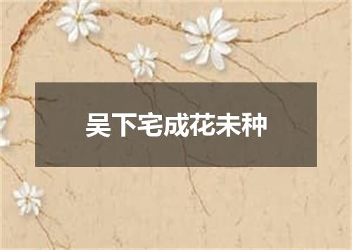 吴下宅成花未种