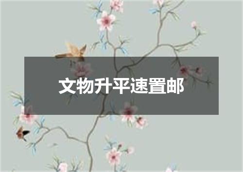 文物升平速置邮