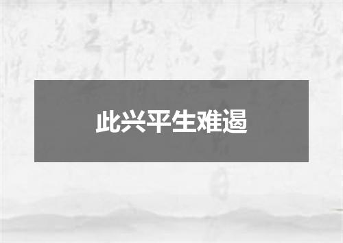 此兴平生难遏