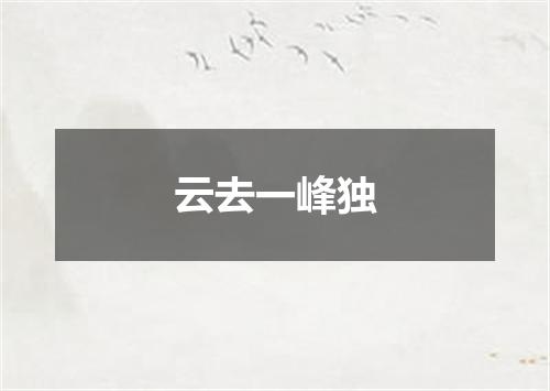 云去一峰独