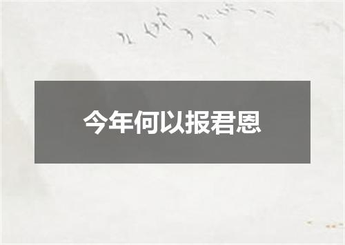 今年何以报君恩