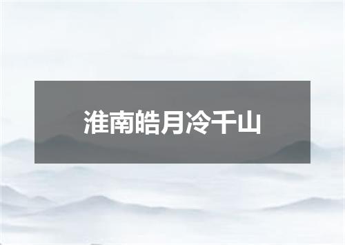 淮南皓月冷千山