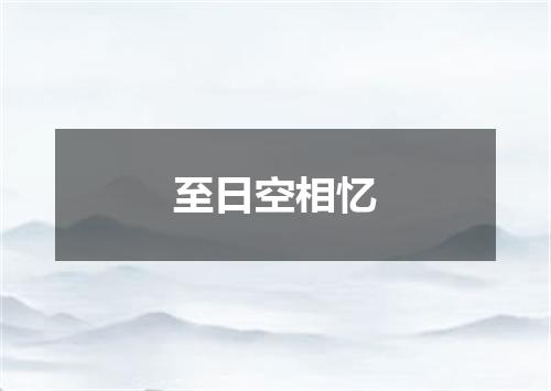 至日空相忆