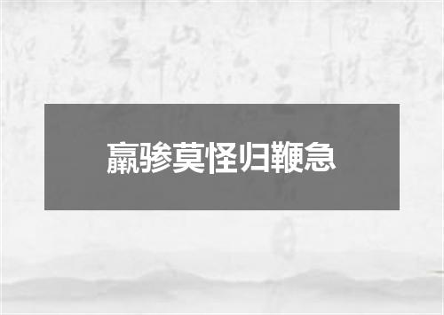 羸骖莫怪归鞭急