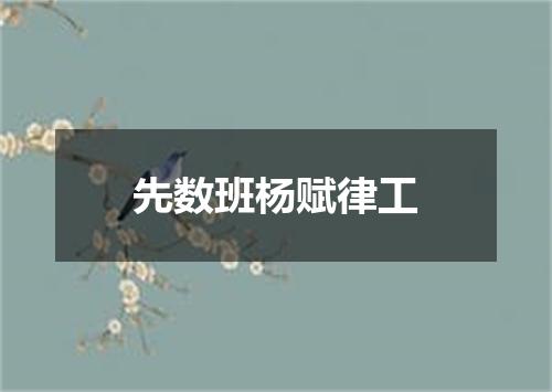先数班杨赋律工