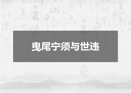 曳尾宁须与世违