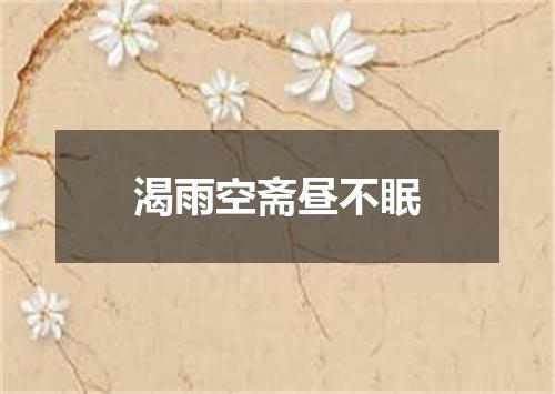 渴雨空斋昼不眠