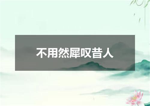 不用然犀叹昔人