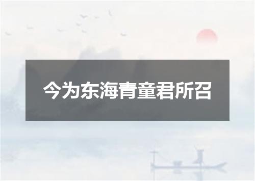 今为东海青童君所召