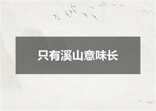 只有溪山意味长