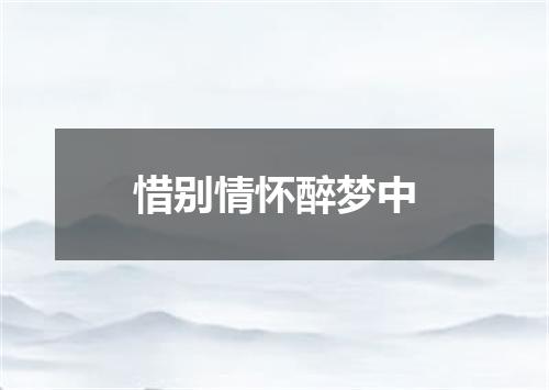 惜别情怀醉梦中