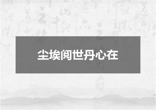 尘埃阅世丹心在