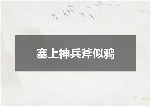 塞上神兵斧似鸦