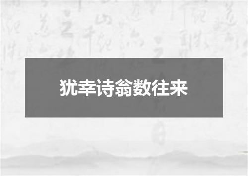 犹幸诗翁数往来