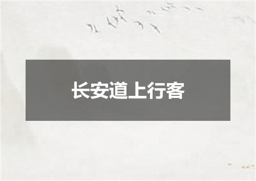 长安道上行客