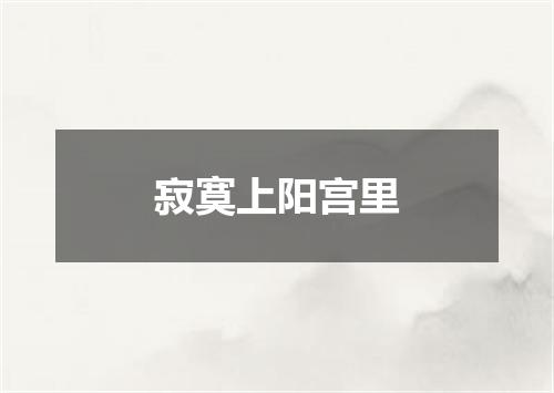 寂寞上阳宫里