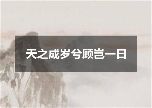 天之成岁兮顾岂一日