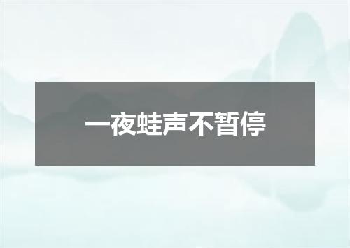 一夜蛙声不暂停