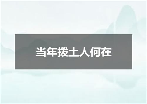 当年拨土人何在