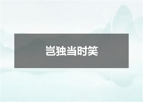 岂独当时笑