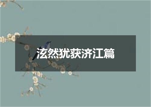 泫然犹获济江篇