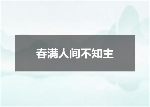 春满人间不知主