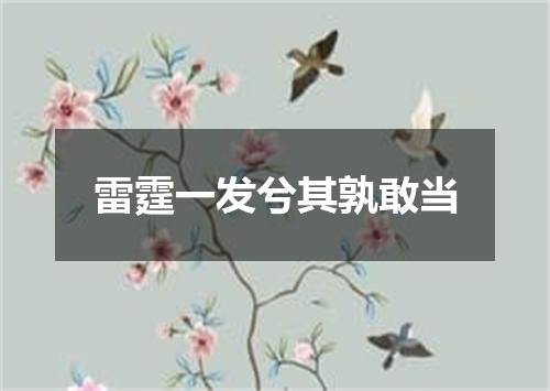 雷霆一发兮其孰敢当